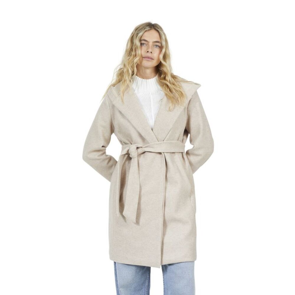 Brave Soul Womens/Ladies Bari Belt Long  Jacket / Oat Marl